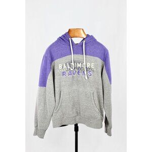 CAMPUS CREW Baltimore Ravens Grey Purple Cotton Blend Hoodie Sweatshirt, Size L